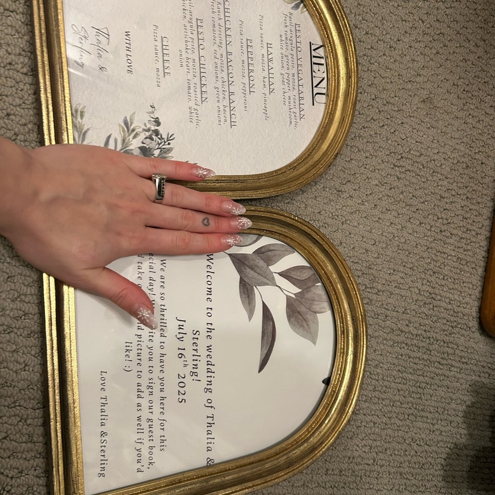 Gold Framed Wedding Menu Sign